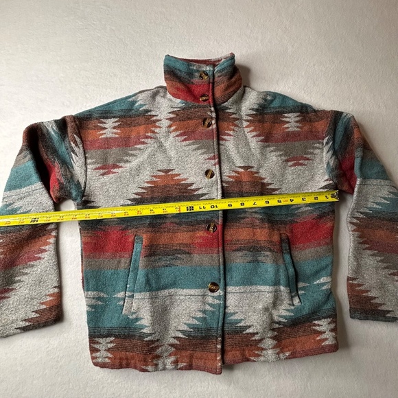 Shop Wanna B Medium Women Aztec Print Southwestern Geometric Jacket Indian - Picture 7 of 9